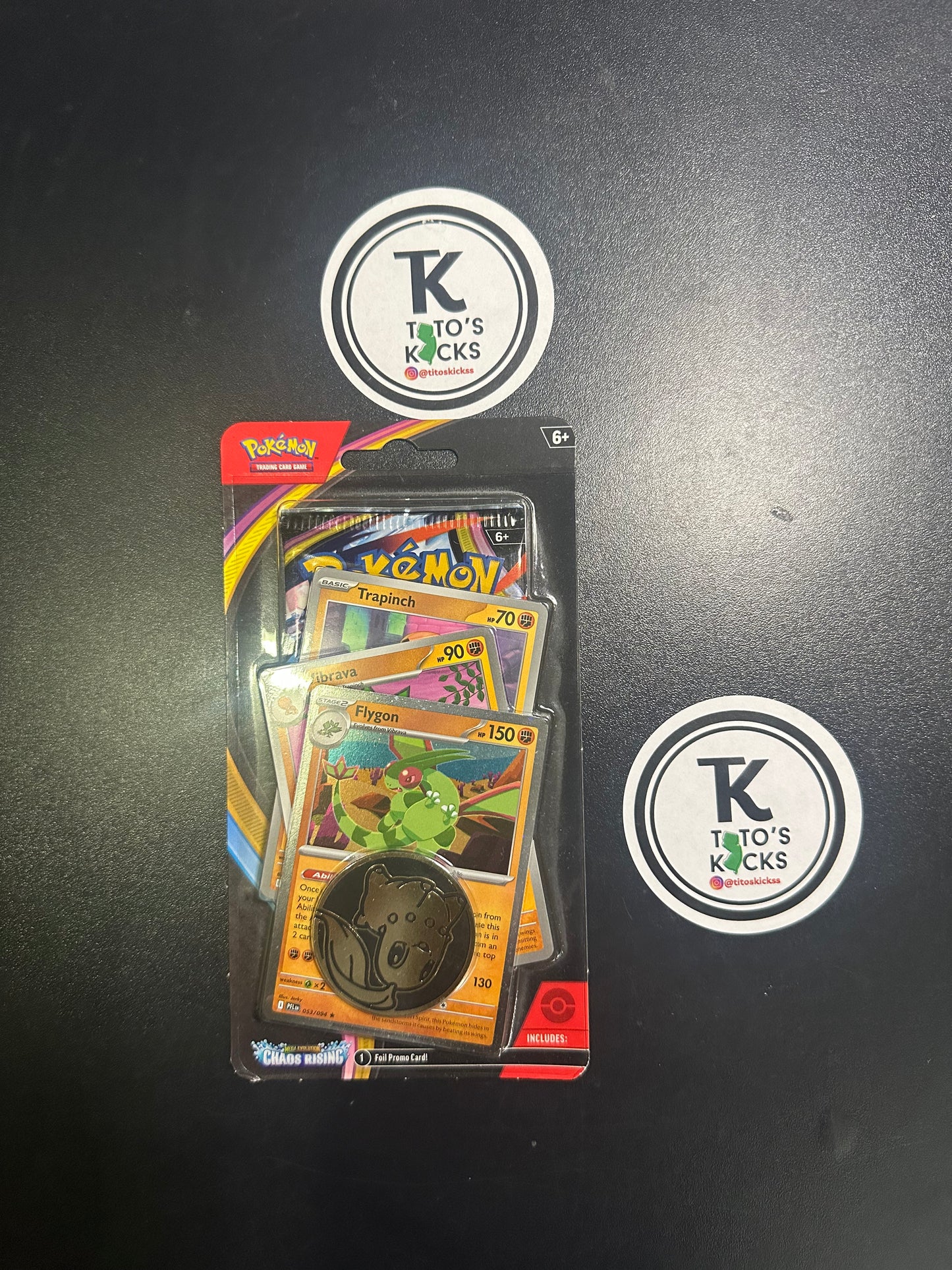 Pokémon Chaos Rising Flygon Evolution Line Blister Pack with Coin + Promo Cards